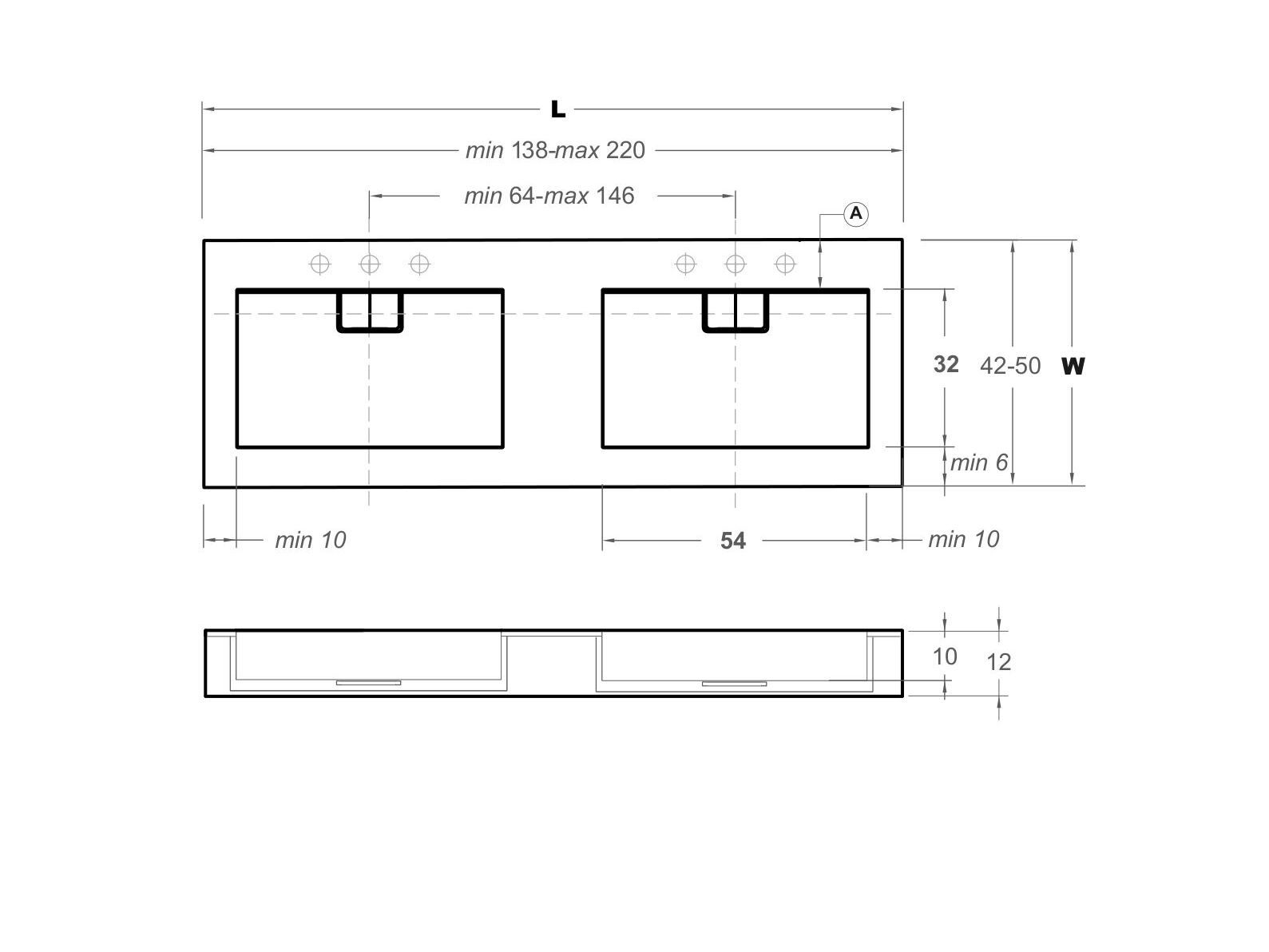 Столешница из MDi со встроенной раковиной Inbani M54 ARCH-00054371 - Вид №8