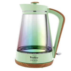 90225772 Электрический чайник INGRID 1.7 л стекло KT-1750 GREEN, зеленый STLM-0139214 TESLER