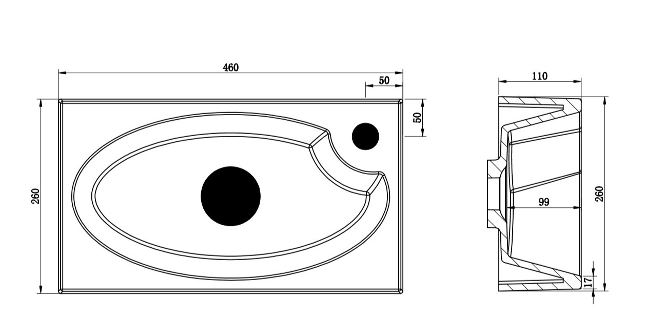 Мебель для ванной BelBagno PIETRA MINI-460-SCM левосторонняя  - Вид №3