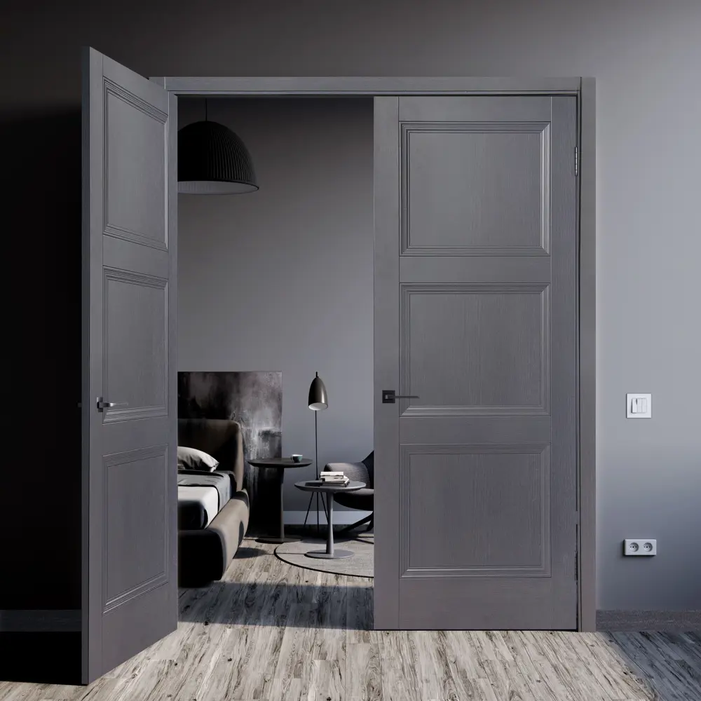 Комплект двери трилло глухая 90x200 см Hardflex цвет грей легно с добором 200 мм МАРИО РИОЛИ STLM-2053433 - Вид №2