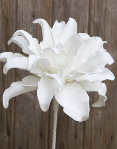 7885 799 a3 Искусственный мягкий цветок 'Blossom', с глиттером, 38 см, белый матовый H-andreas
