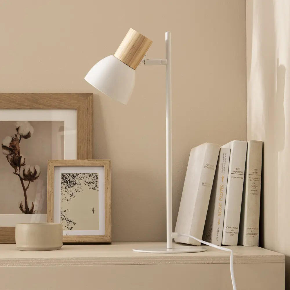 Настольная лампа INSPIRE Venosa с деревянными акцентами и регулируемым плафоном 82908108 STLM-0037799 - Вид №7