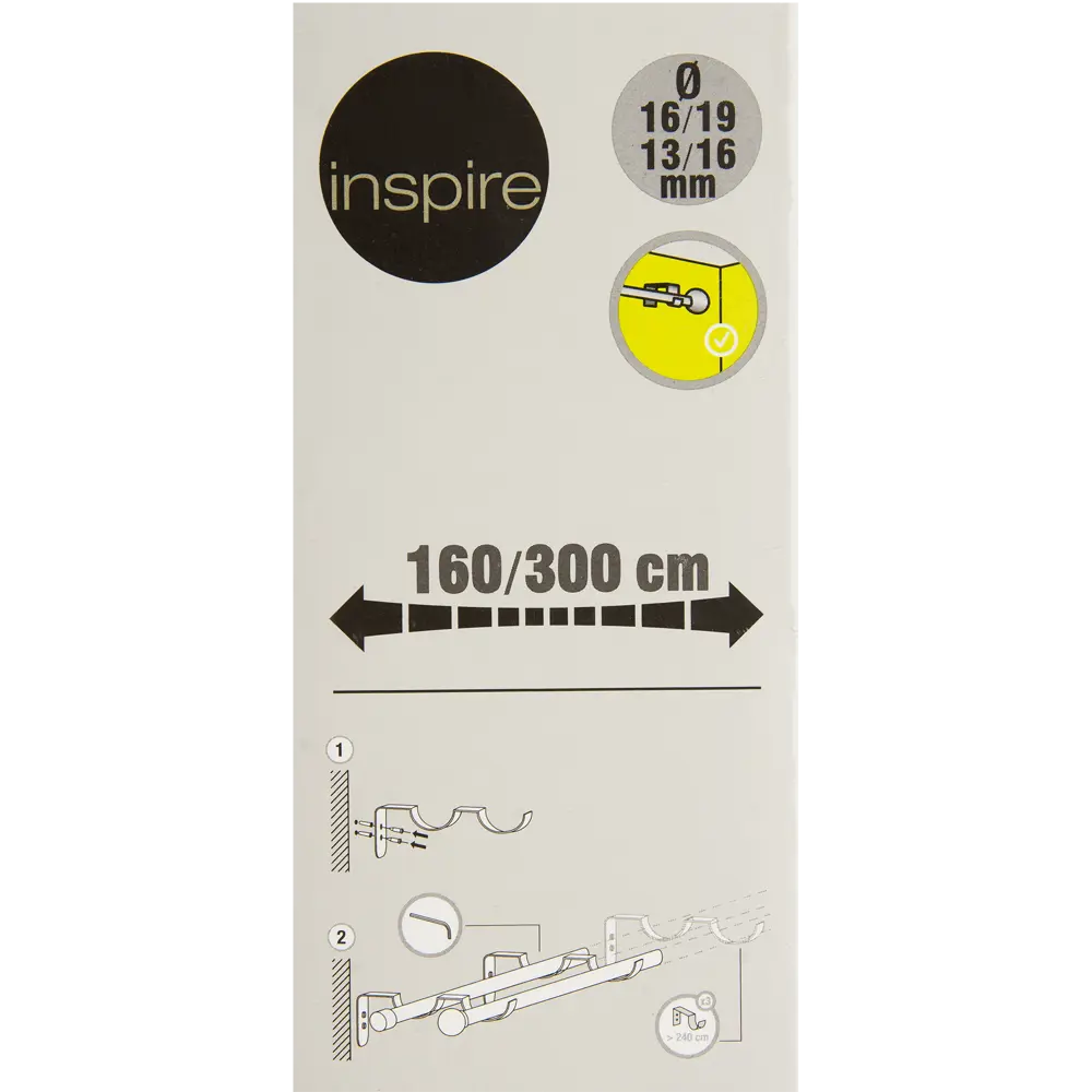 Карниз двухрядный раздвижной Inspire Грани 160-300 см цвет хром STLM-2095334 - Вид №6