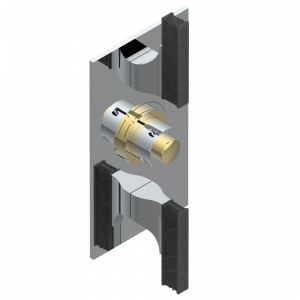 U5F-5400BE Накладка с ручкой регулировки температуры и двумя маховиками для термостатического смесителя 5400AE Thg-paris Vegetal Хром/золото