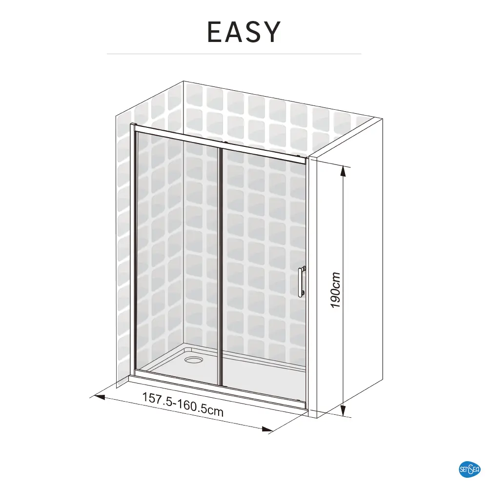 Комплект стекол для раздвижной душевой двери Sensea Easy 160 см прозрачное стекло цвет профиля на выбор 83631081 STLM-2208007 - Вид №33
