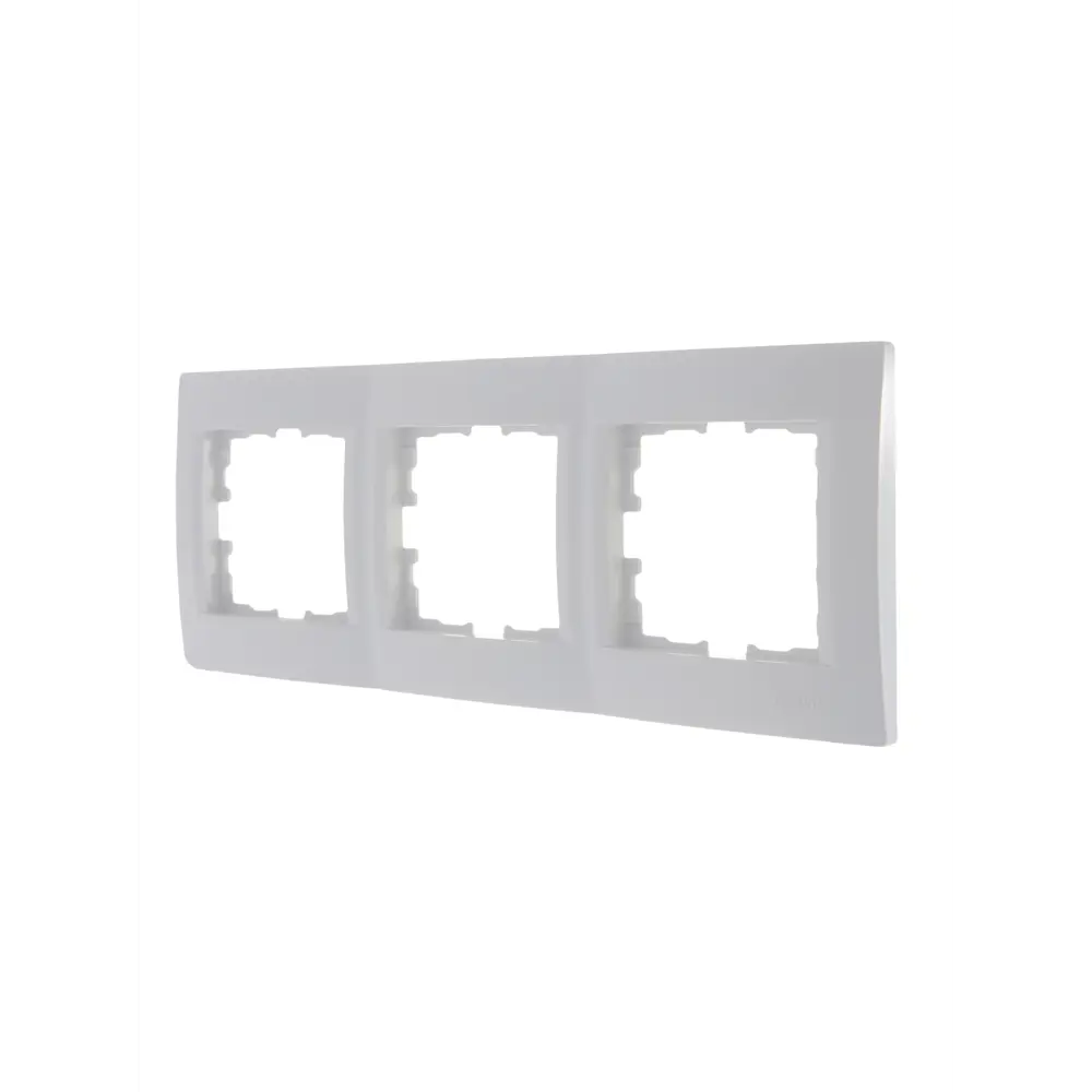 Рамка для розеток и выключателей Lezard Karina 3 поста горизонтальная цвет белый STLM-2172269 - Вид №1