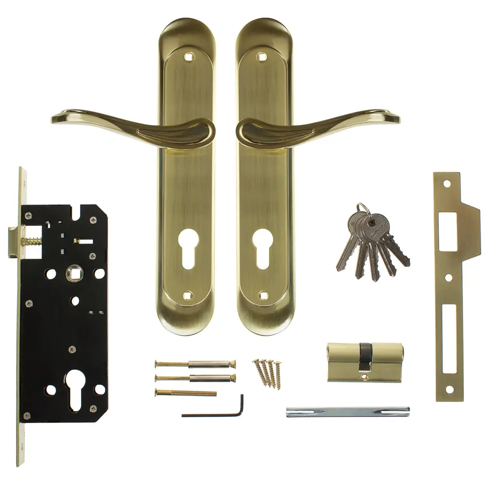 Замок врезной Palladium, ЦАМ, цвет матовое золото STLM-2118829 - Вид №1