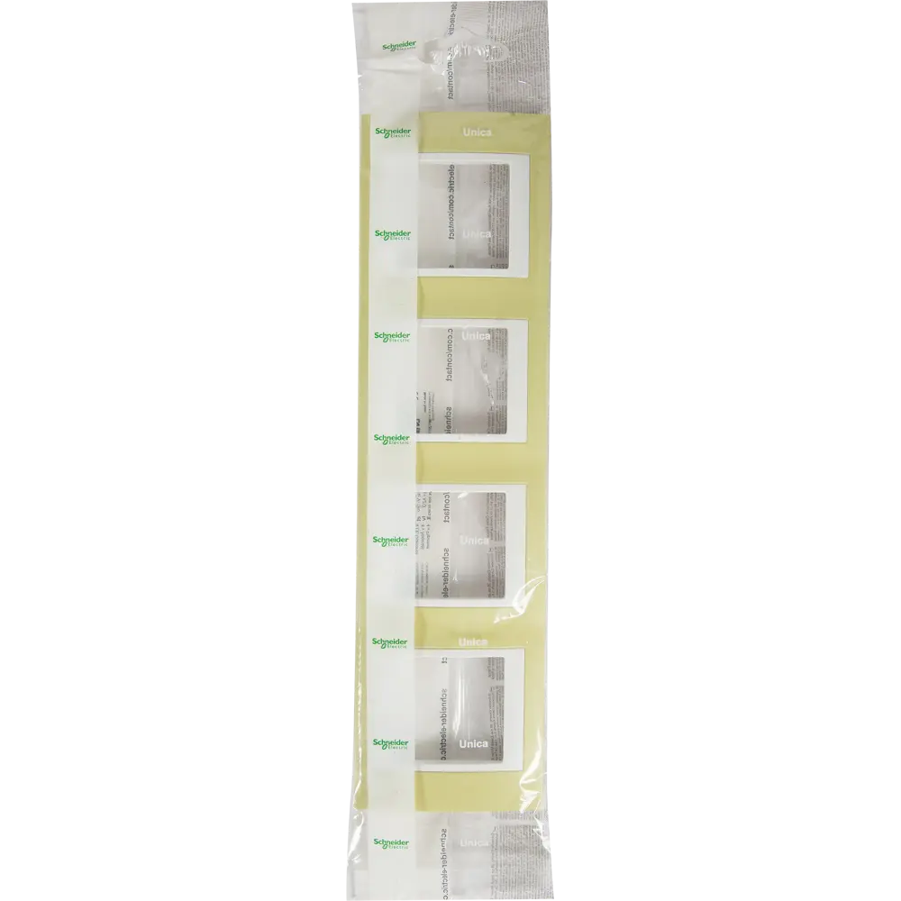 Рамка для розеток и выключателей Systeme Electric Unica 4 поста, цвет зелёное яблоко/белый STLM-2057798 - Вид №4