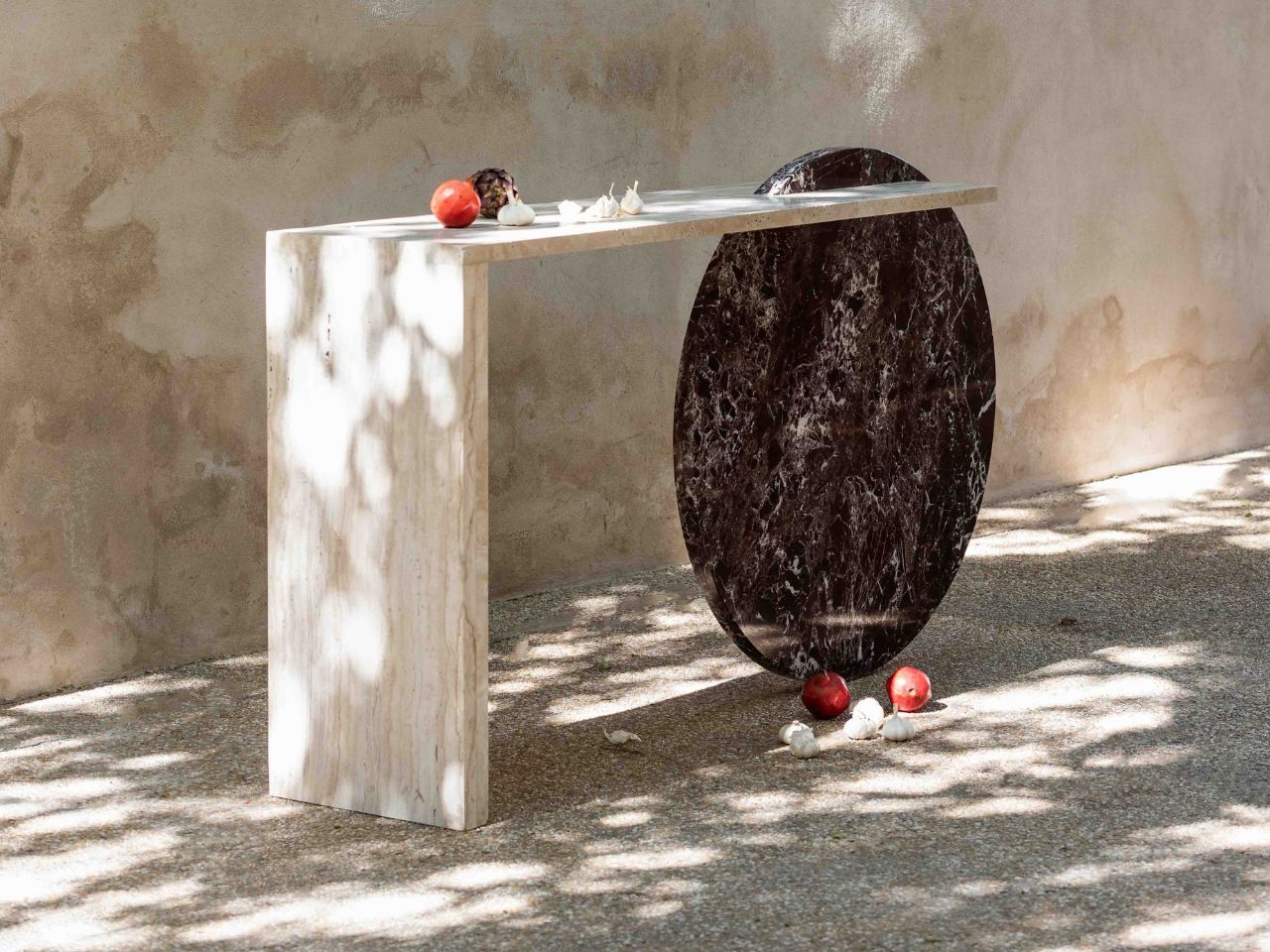 Травертиновый консольный стол LO Contemporary GOL ARCH-00140260 - Вид №1