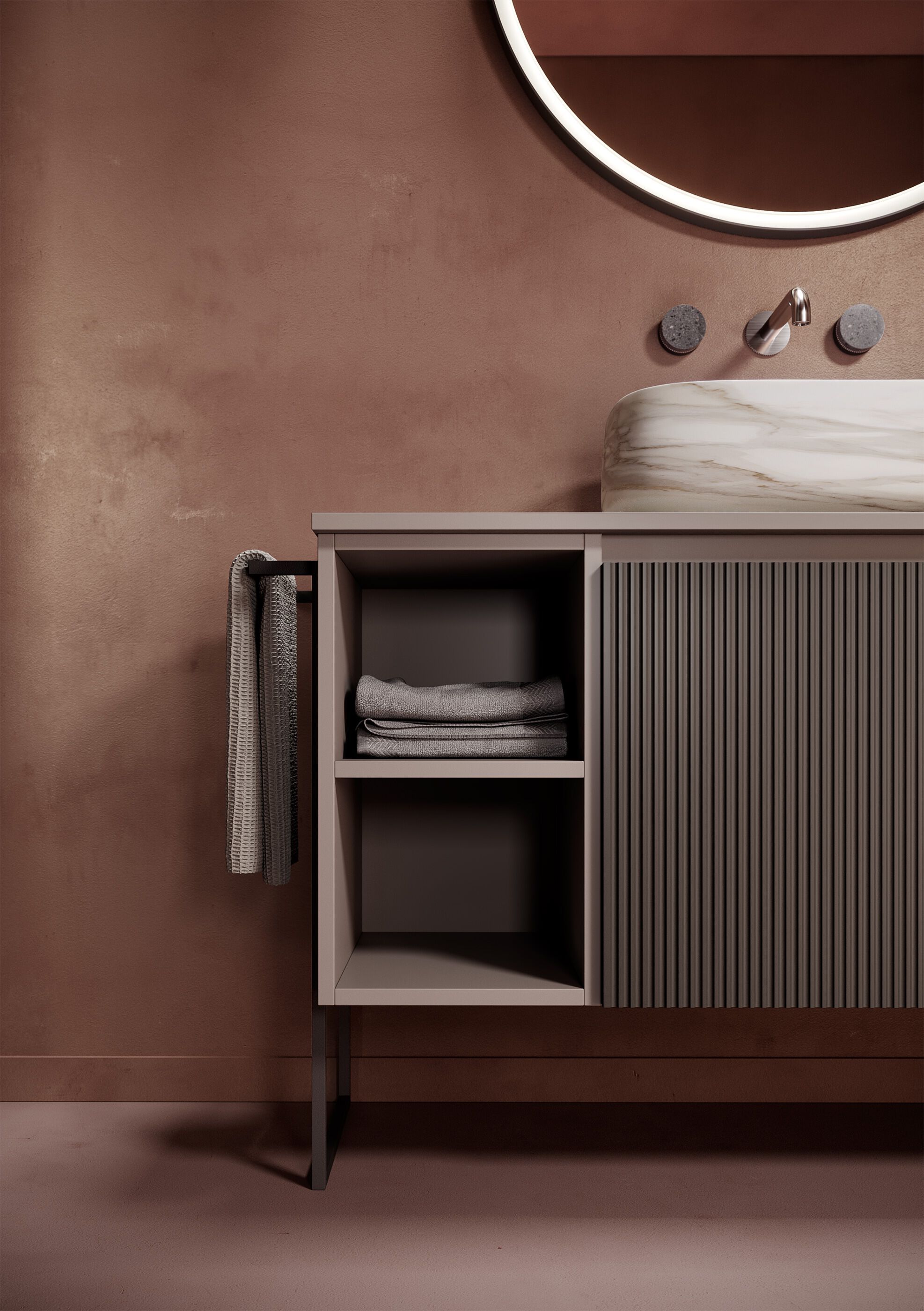 Деревянный секционный напольный умывальник с ящиками ArtCeram Relax ARCH-00031691 - Вид №1