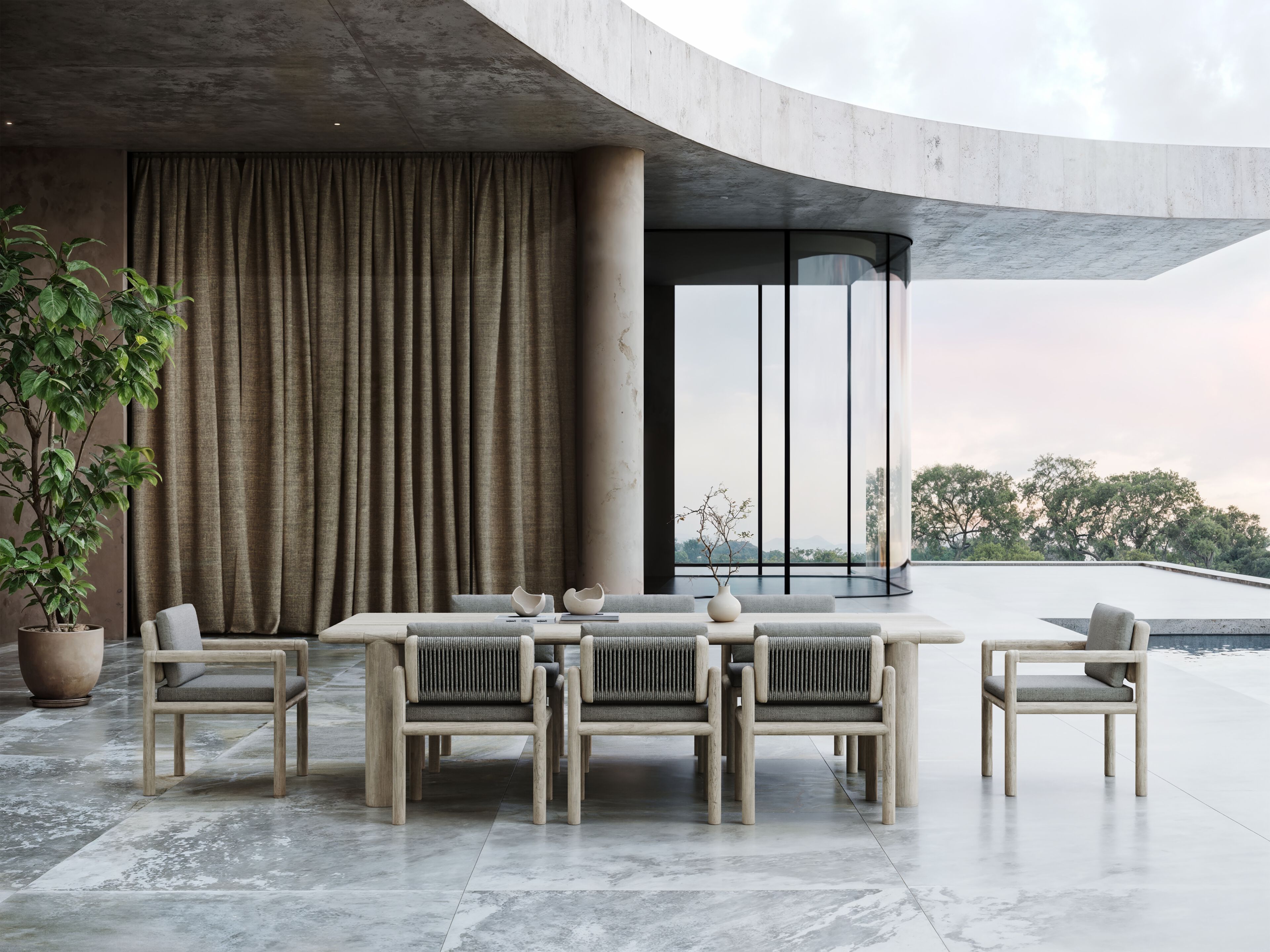 Тканевый садовый стул с подлокотниками SNOC Caleo ARCH-00116476 - Вид №1