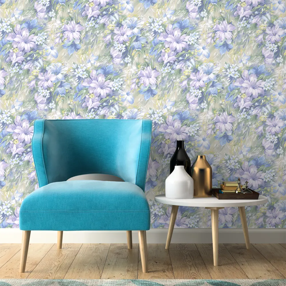 Обои флизелиновые Victoria Stenova Summer синие 1.06 м 998703 STLM-2067350 - Вид №3