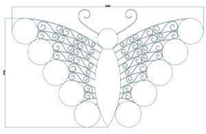BA1002-VO.B цветочница декоративная в виде Бабочки с термо-чашами. конструкция вертикального озеленения LAB.Space