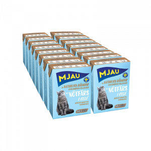 ПР0040563*16 Корм для кошек мясные кусочки в желе с рубленой говядиной конс. (упаковка - 16 шт) MJAU