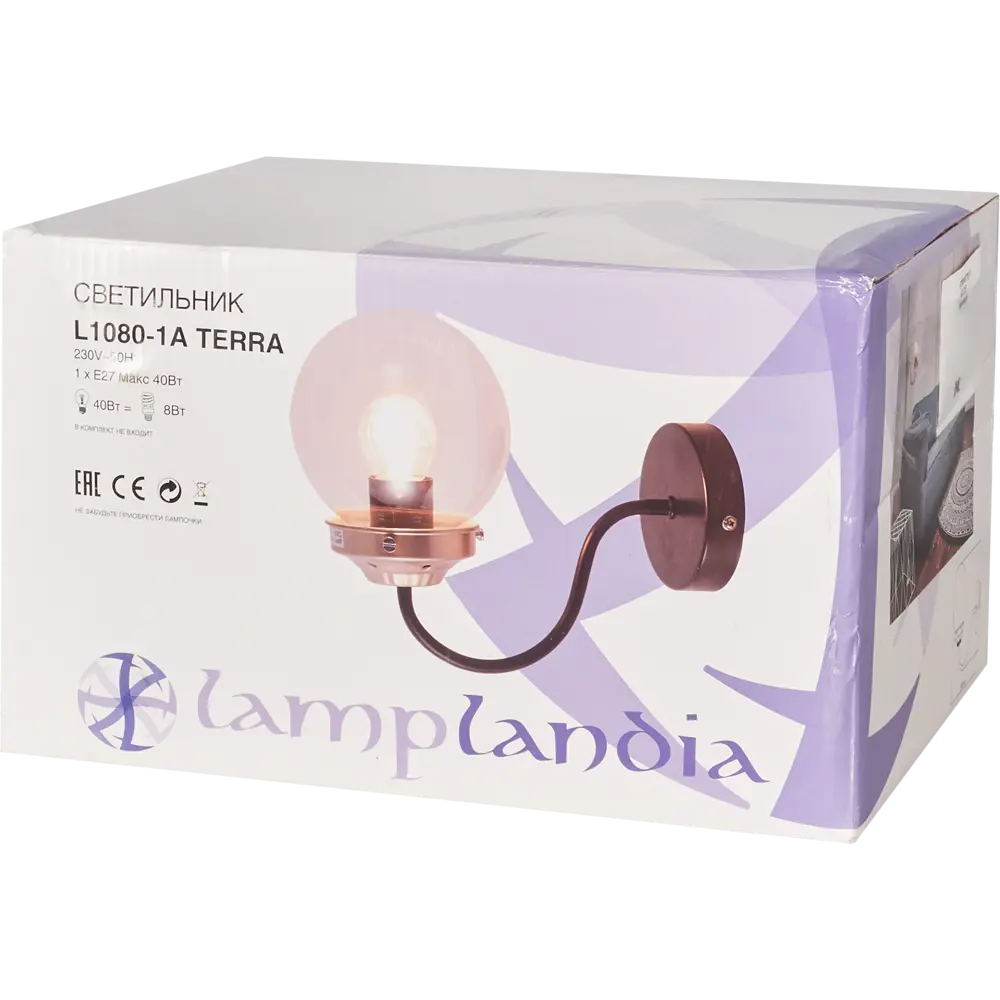 Бра «Terra» 1хЕ27х40 Вт LAMPLANDIA STLM-2114878 - Вид №5