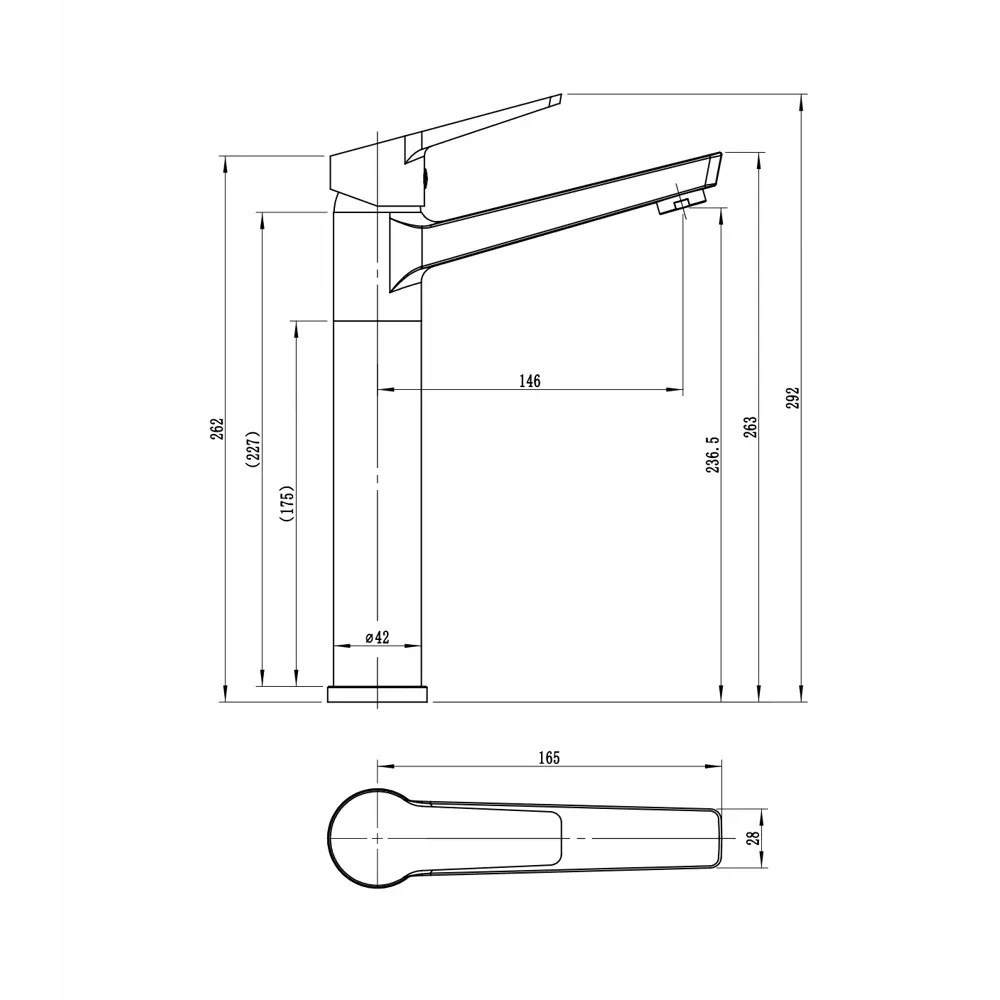 Смеситель для раковины ESKO Marburg высокий рычажный графит 89409226 STLM-1564731 - Вид №3
