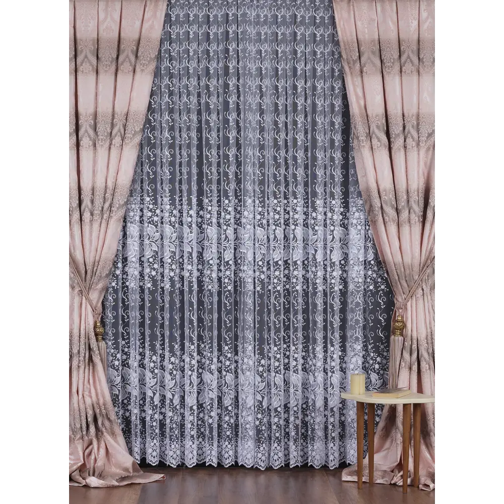 Тюль с вышивкой на сетке «Цветы» 1 п/м 290 см цвет белый ELIT HOME STLM-2197103 - Вид №1