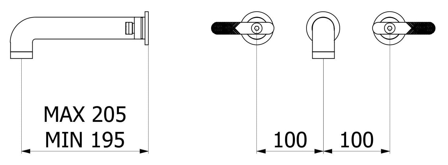 Настенный смеситель для раковины с 3 отверстиями IB Bold ARCH-00040392 - Вид №20