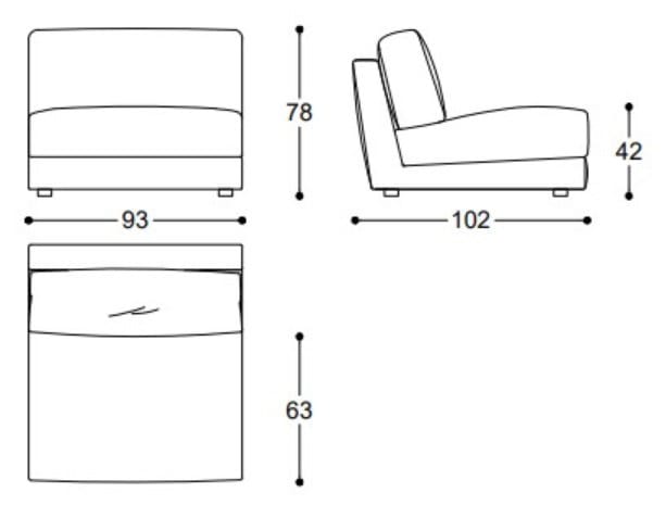 Тканевый диван с полуостровом BLACK TIE DANTE ARCH-00137383 - Вид №3
