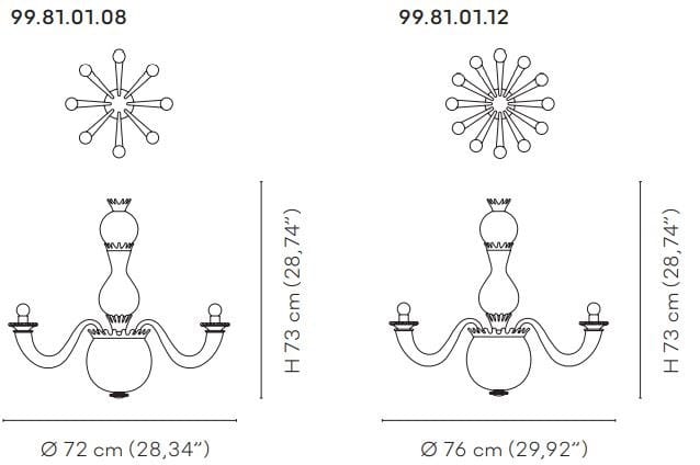 Люстра ручной работы из дутого стекла VENINI Gio Ponti ARCH-00065559 - Вид №6