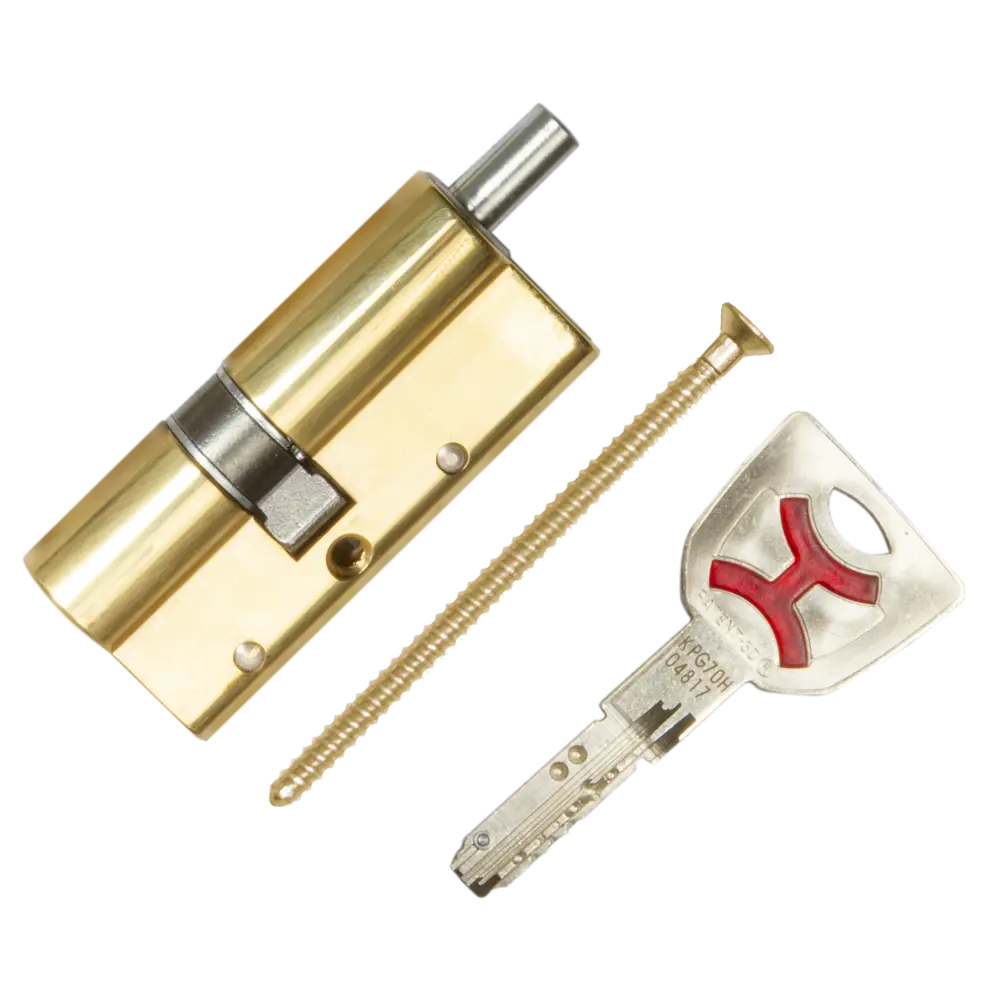 Цилиндр Cisa AP4S 0P3S2-29.66, 40x10x40 мм, ключ/шток, цвет латунь, без вертушки STLM-2175268 - Вид №1