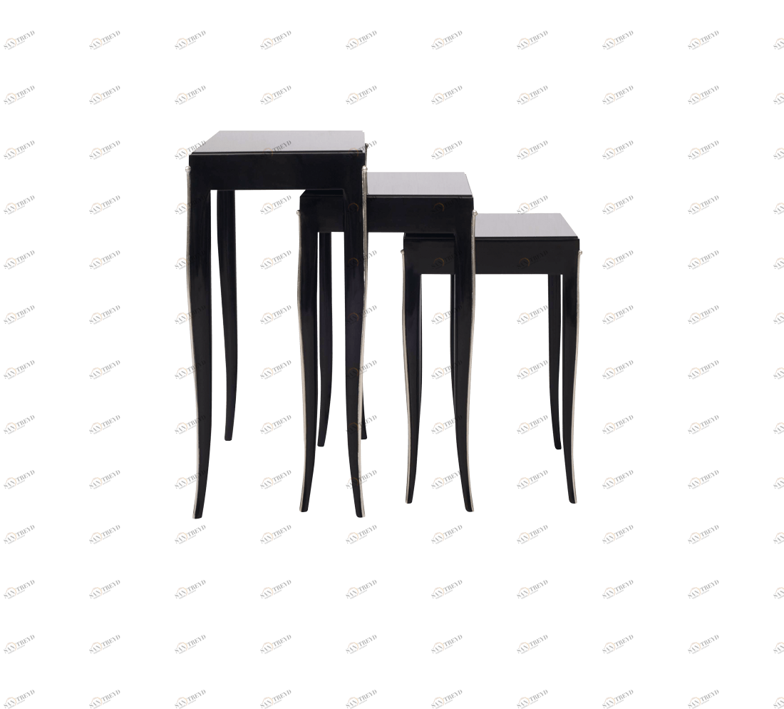 Gentry Home Туалетный столик Melrose из массива красного дерева  Black laquer - tiffany silver GH101194 