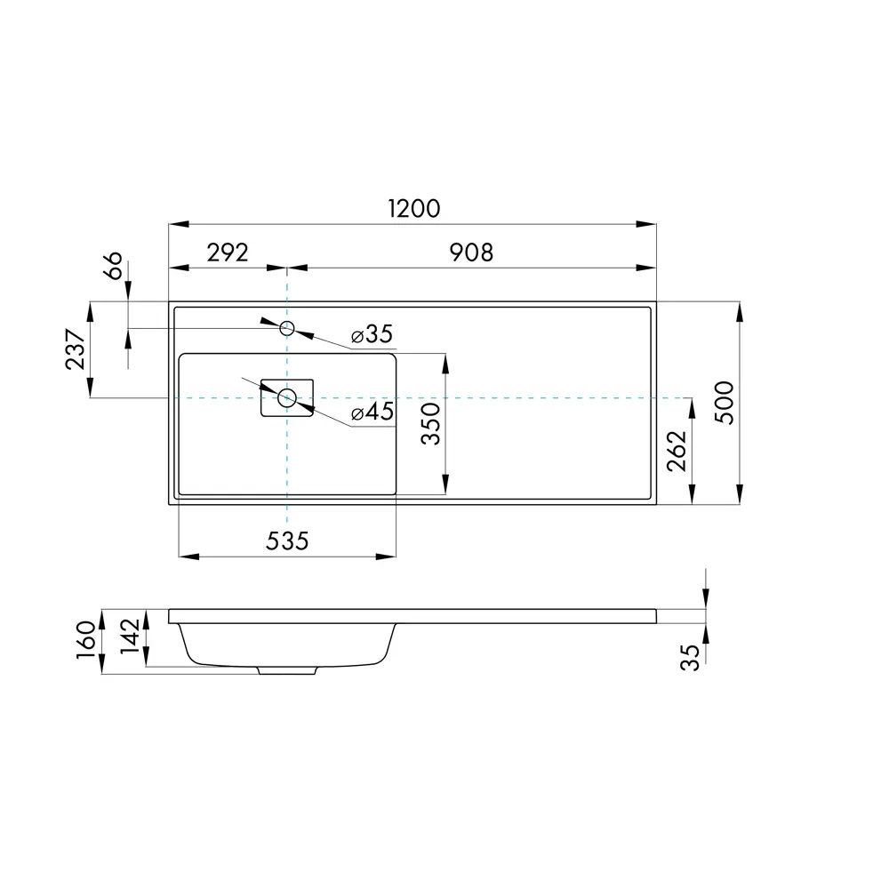Раковина на стиральную машину Aquaton Лайн 120 см левая белая STLM-2110464 - Вид №5