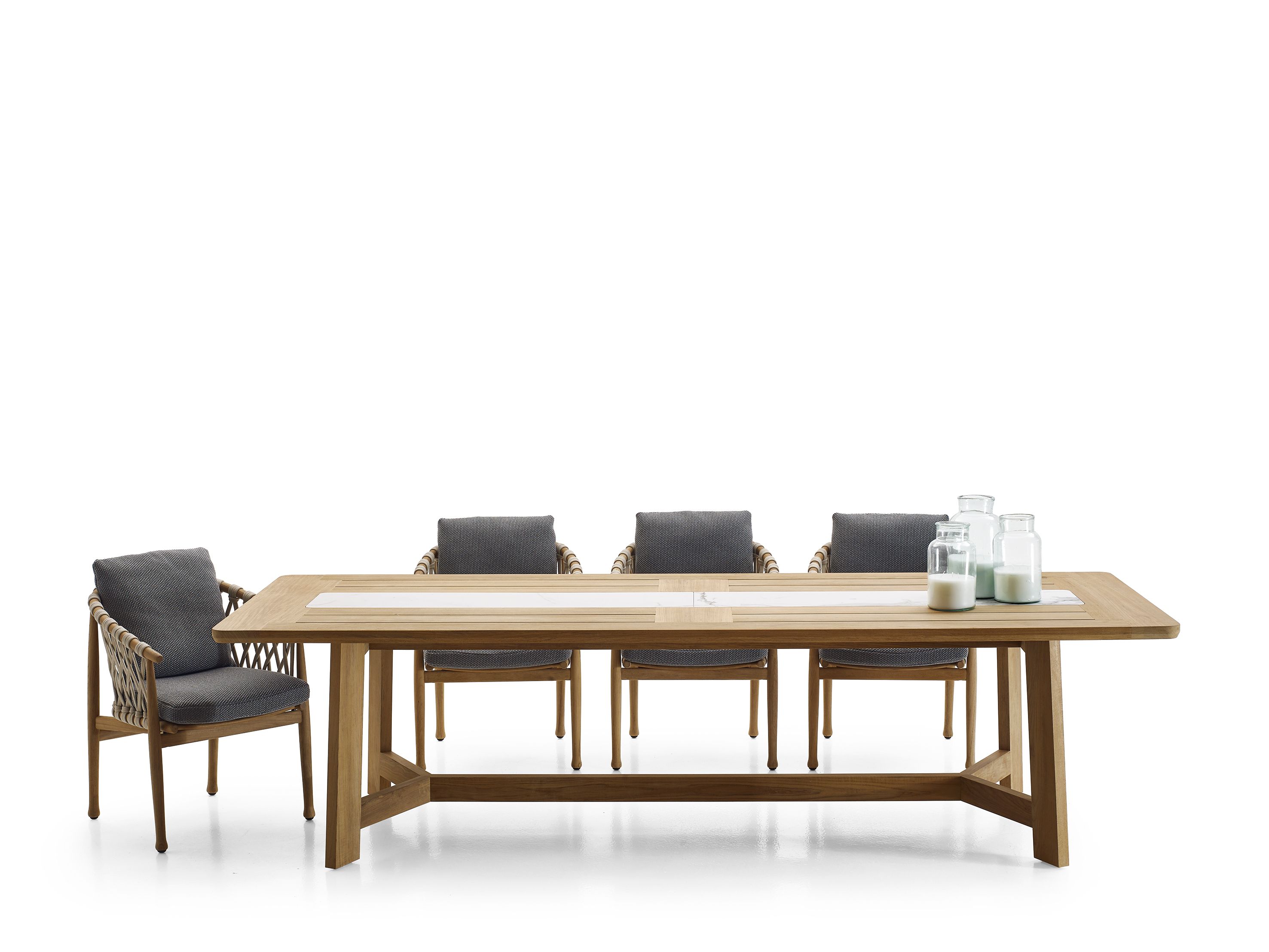 Прямоугольный садовый стол из тикового дерева B&B Italia Outdoor метла ARCH-00148269 - Вид №1