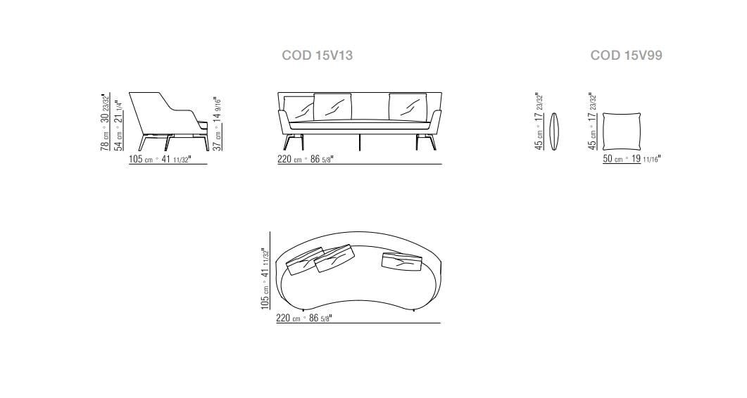 3-местный тканевый диван Flexform оболочка ARCH-00133413 - Вид №2