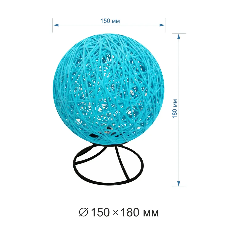 Ночник светодиодный «Ротанговая нить» 1.5 м? тёплый белый свет цвет голубой APEYRON STLM-2023122 - Вид №7