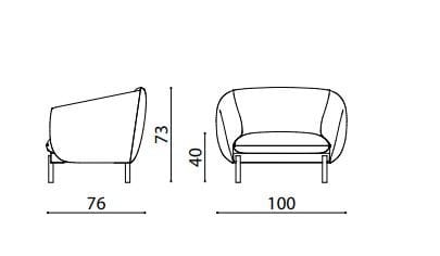 Тканевое кресло с подлокотниками True Design not sofa ARCH-00002232 - Вид №1