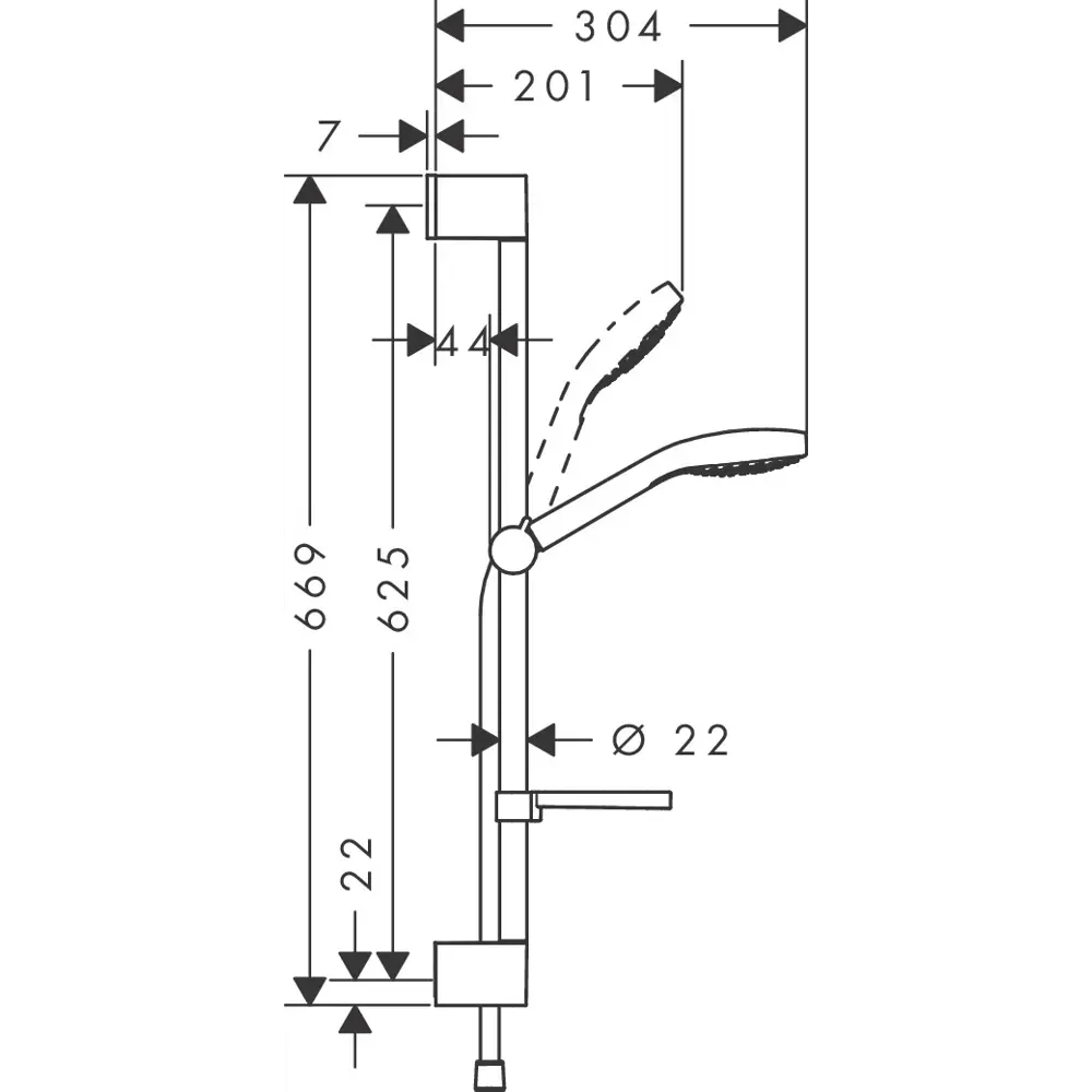Душевая стойка Hansgrohe Croma Select E Vario 65 см 3 режима Без серии STLM-2007138 - Вид №2