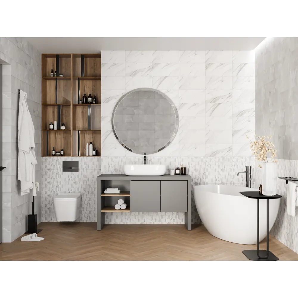 Плитка настенная Mersey Onyx A0554H24106 20x40 см 1.6 м² матовая цвет серый Santreyd STLM-2077741 - Вид №7
