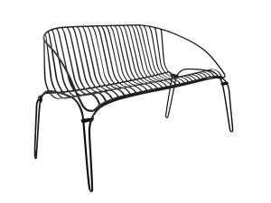 Садовая скамейка из оцинкованной стали со спинкой