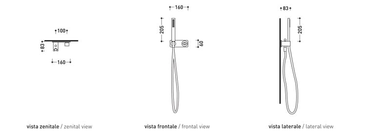 Однорычажный смеситель для душа с ручным душем Ceramica Flaminia Noke' ARCH-00015060