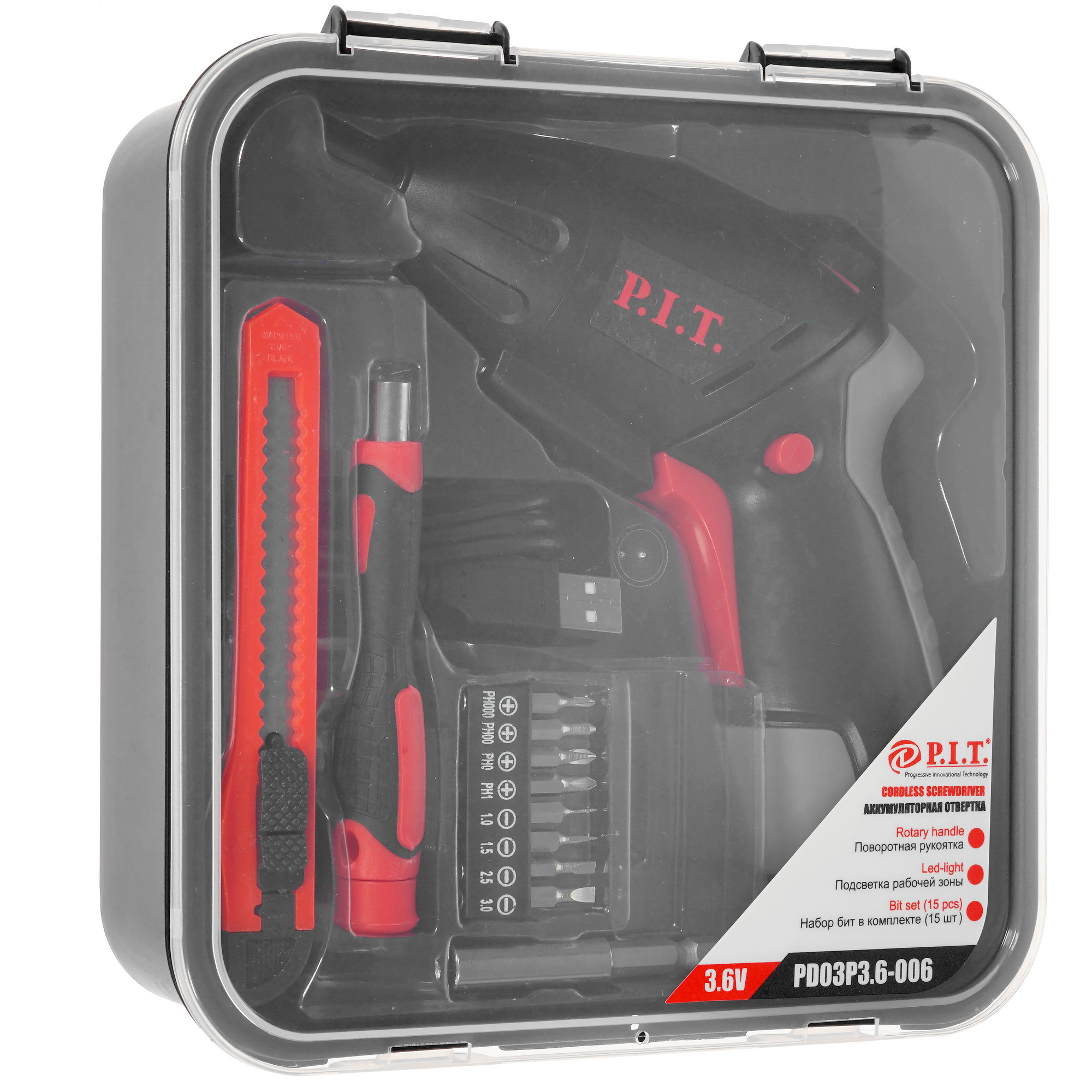 Аккумуляторная отвертка PIT PD03P3.6-006 5308128 STDN-0088449 - Вид №7