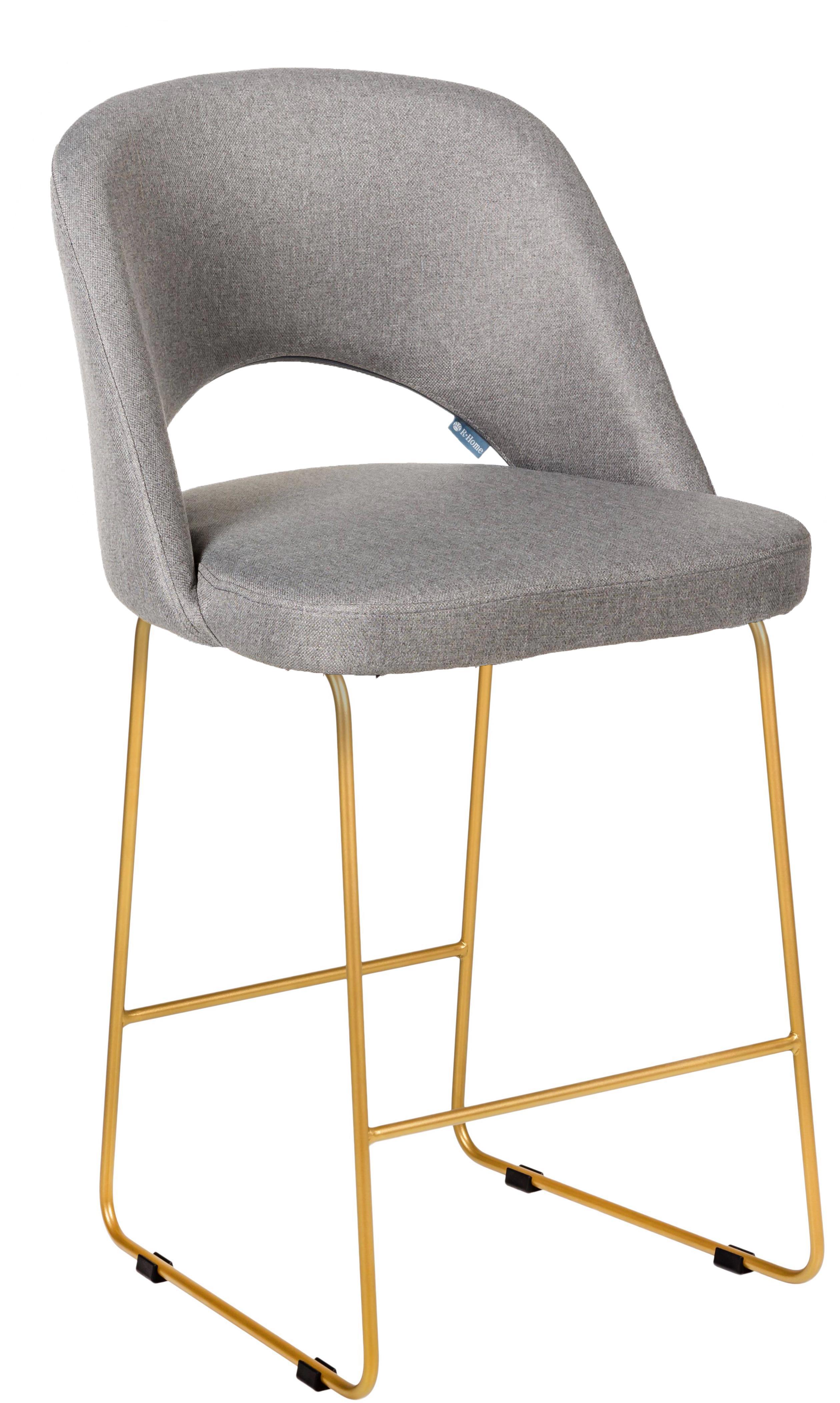 91063256 Барный стул Lars 52.5x105x57.5 см цвет светло-серый/золотой STLM-0463899 R-HOME