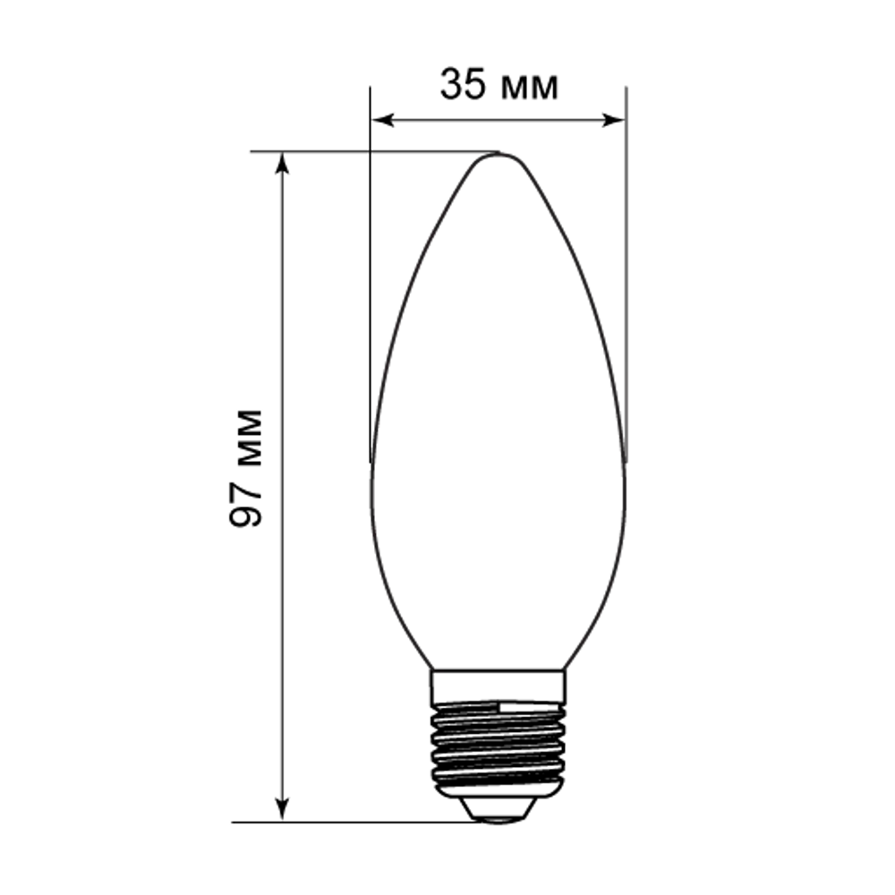 Лампа накаливания Bellight Е27 230 В 60 Вт свеча 660 лм теплый белый цвет света для диммера STLM-2084601 - Вид №5