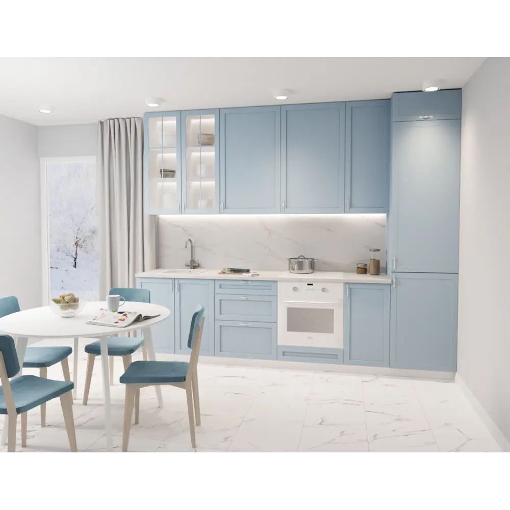 Фасад для кухонного ящика Ньюпорт 79.7x12.5 см Delinia ID МДФ цвет синий Ньюпорт синий STLM-2157970 - Вид №2