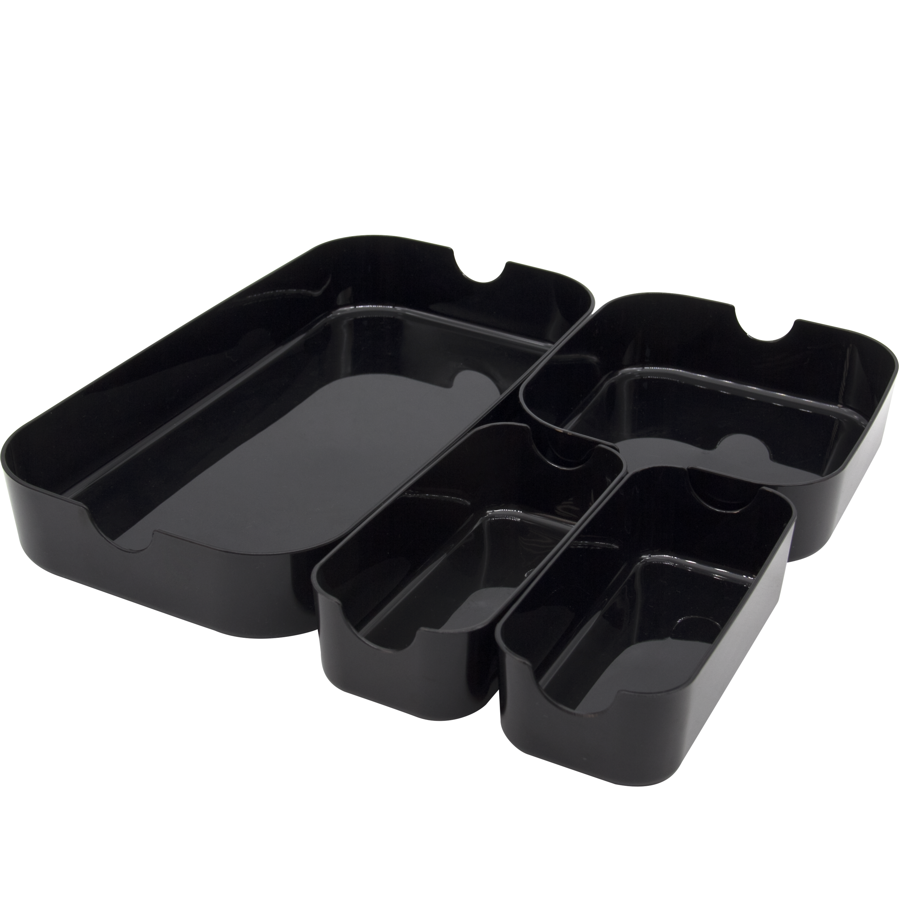 82699521 Набор из 4 корзин для выдвижного ящика Remix цвет чёрный 16.3x5.3x30.2 см STLM-0034367 SENSEA