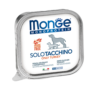 ПР0036651 Корм для собак Dog Monoproteico Solo паштет из индейки конс. 150г Monge