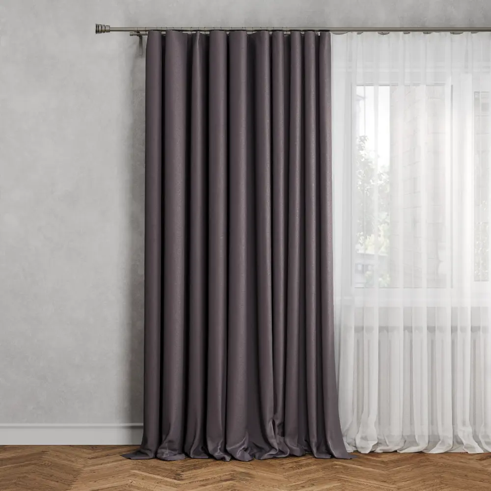 MIAMOZA Штора Flame Фиолетовая 250x300 см с креплением на ленте 84653432 STLM-0053217