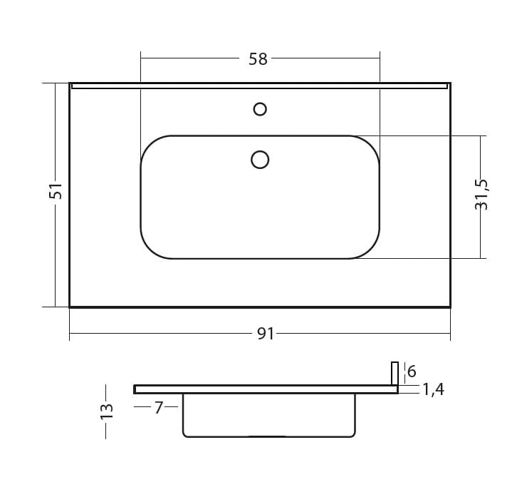 Встраиваемый умывальник из смолы Gaia Mobili Complements ARCH-00028734 - Вид №13