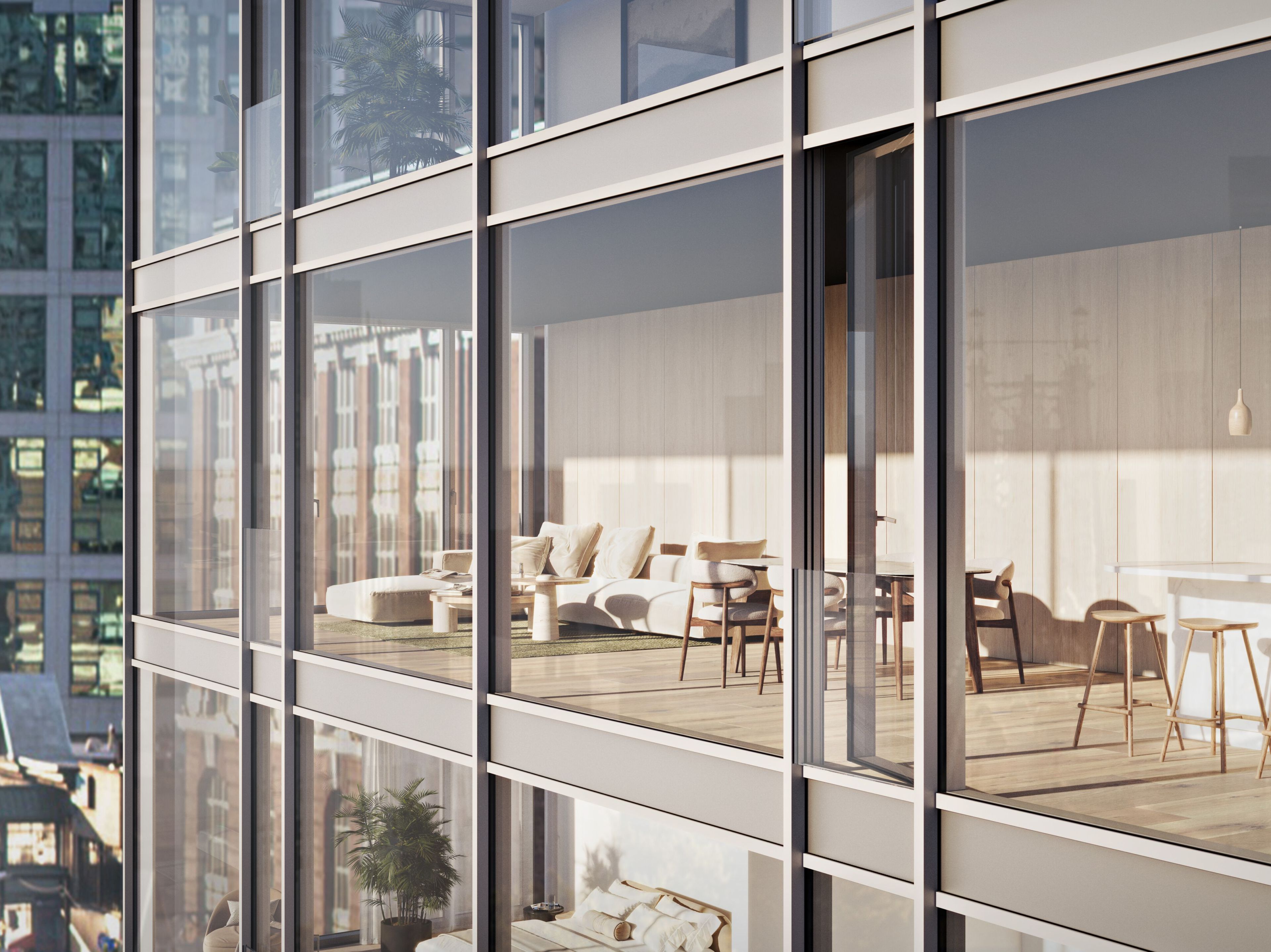 Открывающиеся элементы с выдвижной створкой, встроенные в фасад Reynaers Aluminium ConceptWall ARCH-00134984