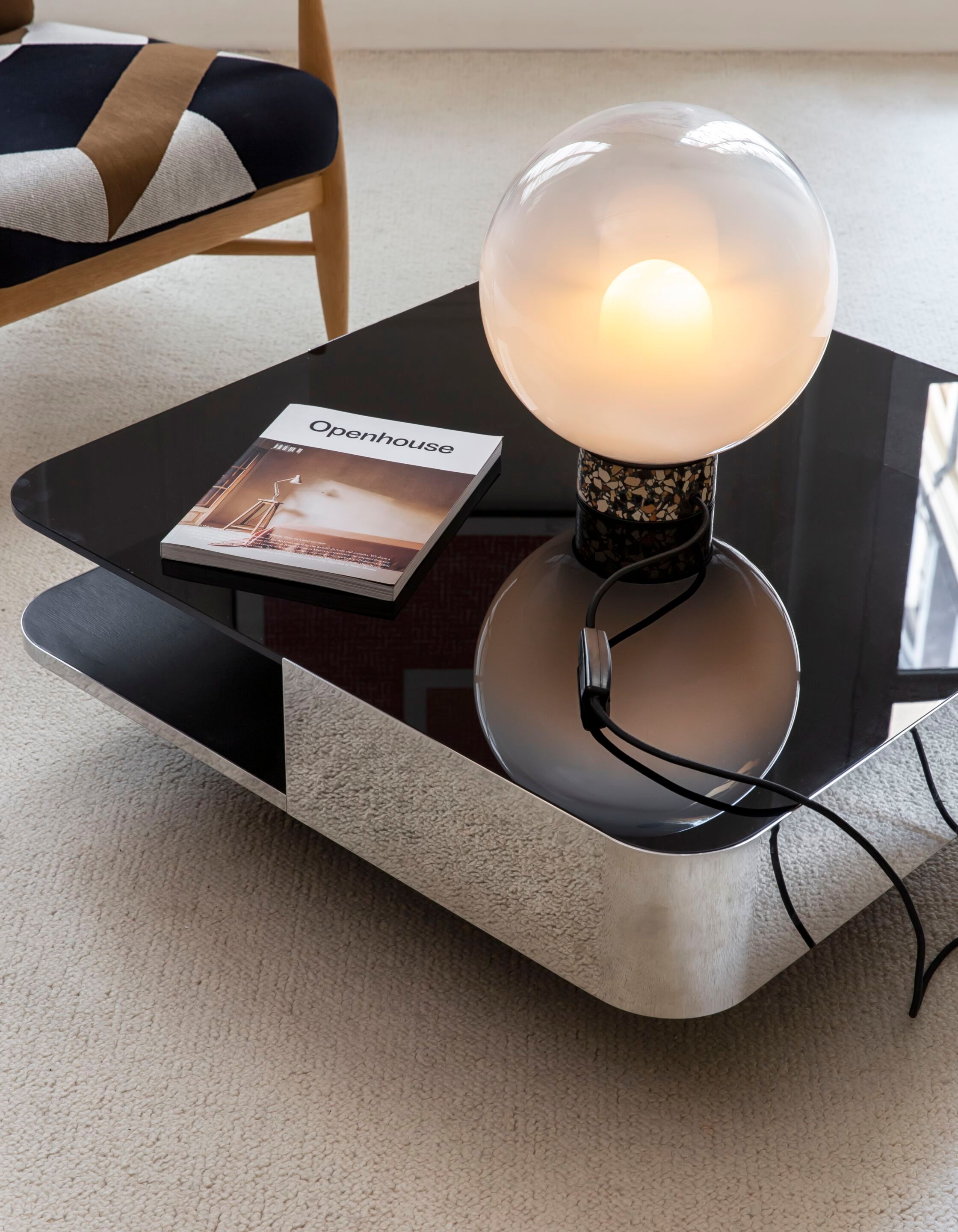 Прямоугольный журнальный столик из дерева и стекла в стиле 70-х годов для гостиной RED EDITION LOUNGE ARCH-00042019 - Вид №1