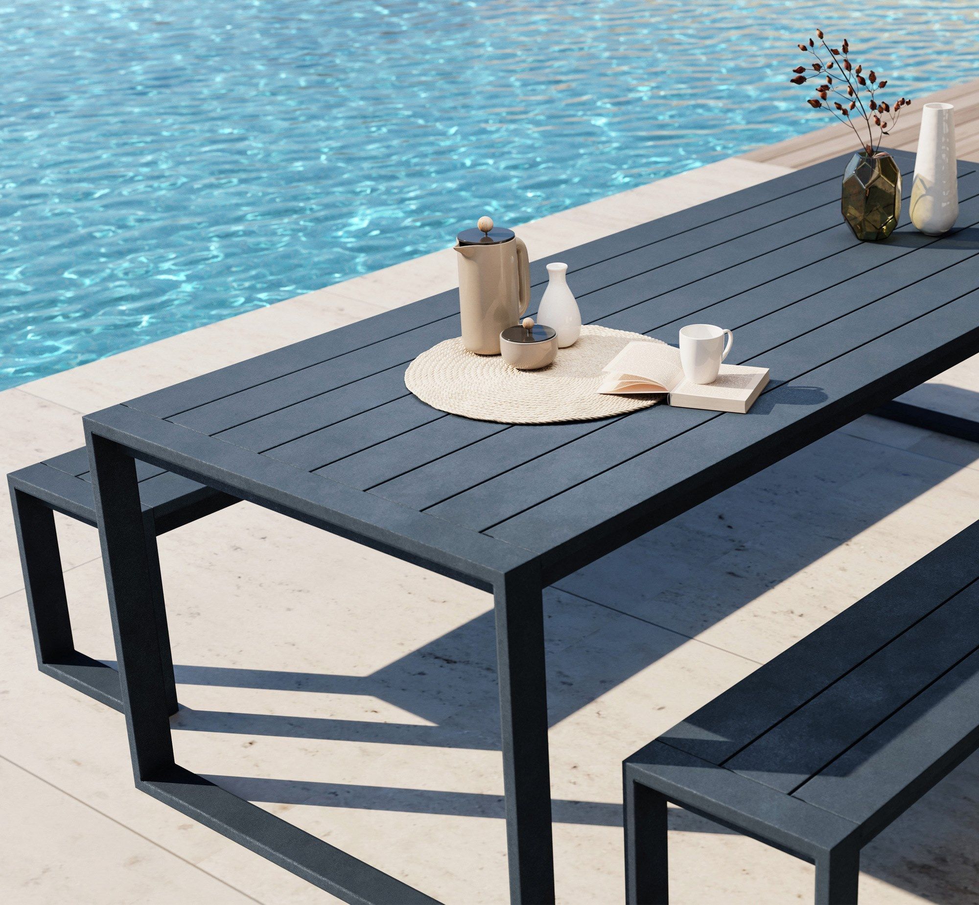 Прямоугольный алюминиевый стол с порошковым покрытием Case Eos ARCH-00051000 - Вид №10