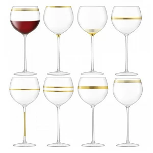 Набор из 8 бокалов для вина с золотым декором 525 мл Deco LSA INTERNATIONAL DECO 00-3863013 Прозрачный
