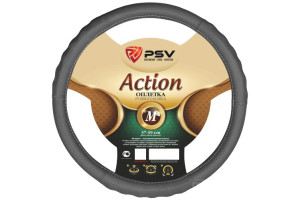 17867629 Оплётка на руль ACTION Fiber серый, М 121937 PSV