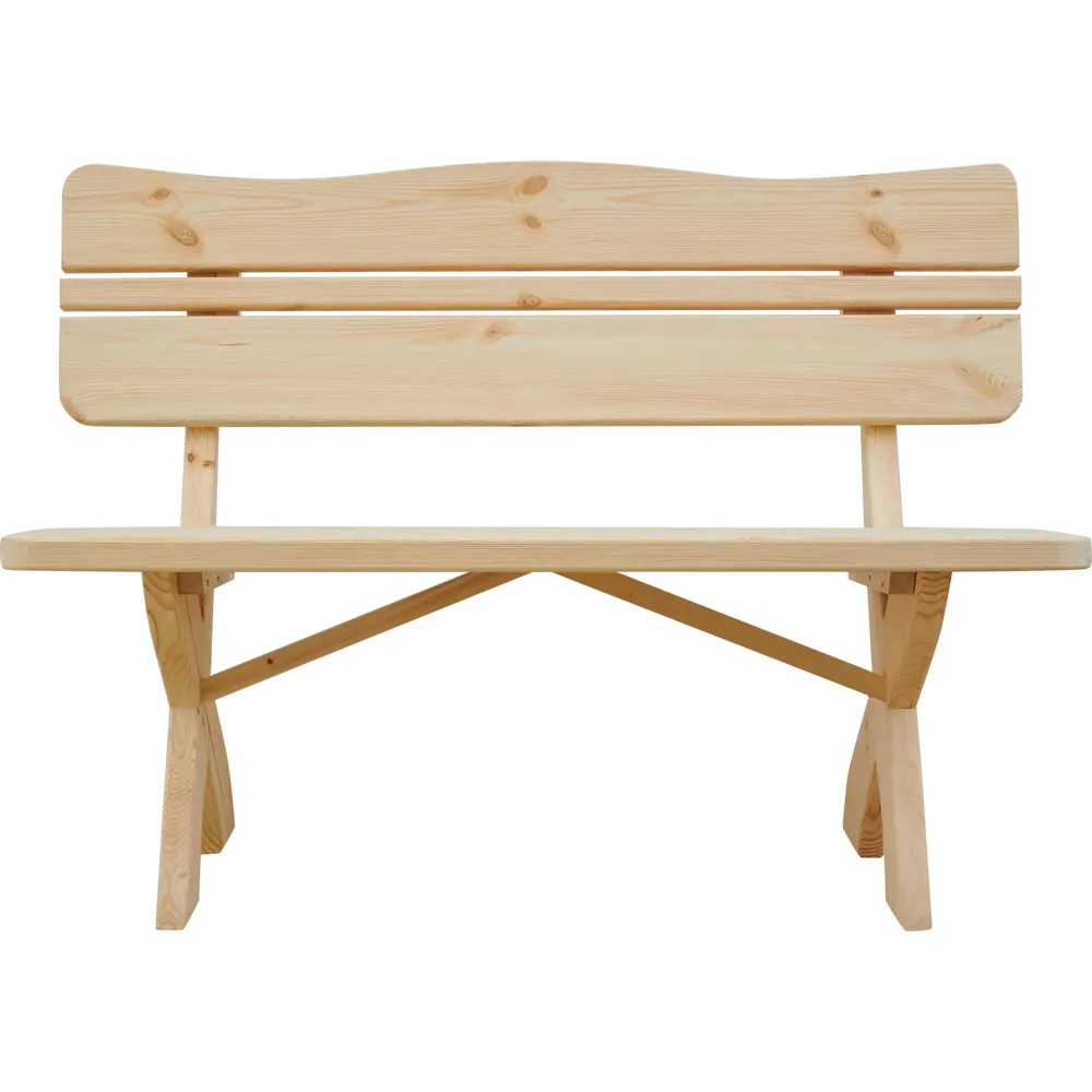 Скамья со спинкой сосна 1200x330x460 мм натуральная Santreyd STLM-2111207 - Вид №1