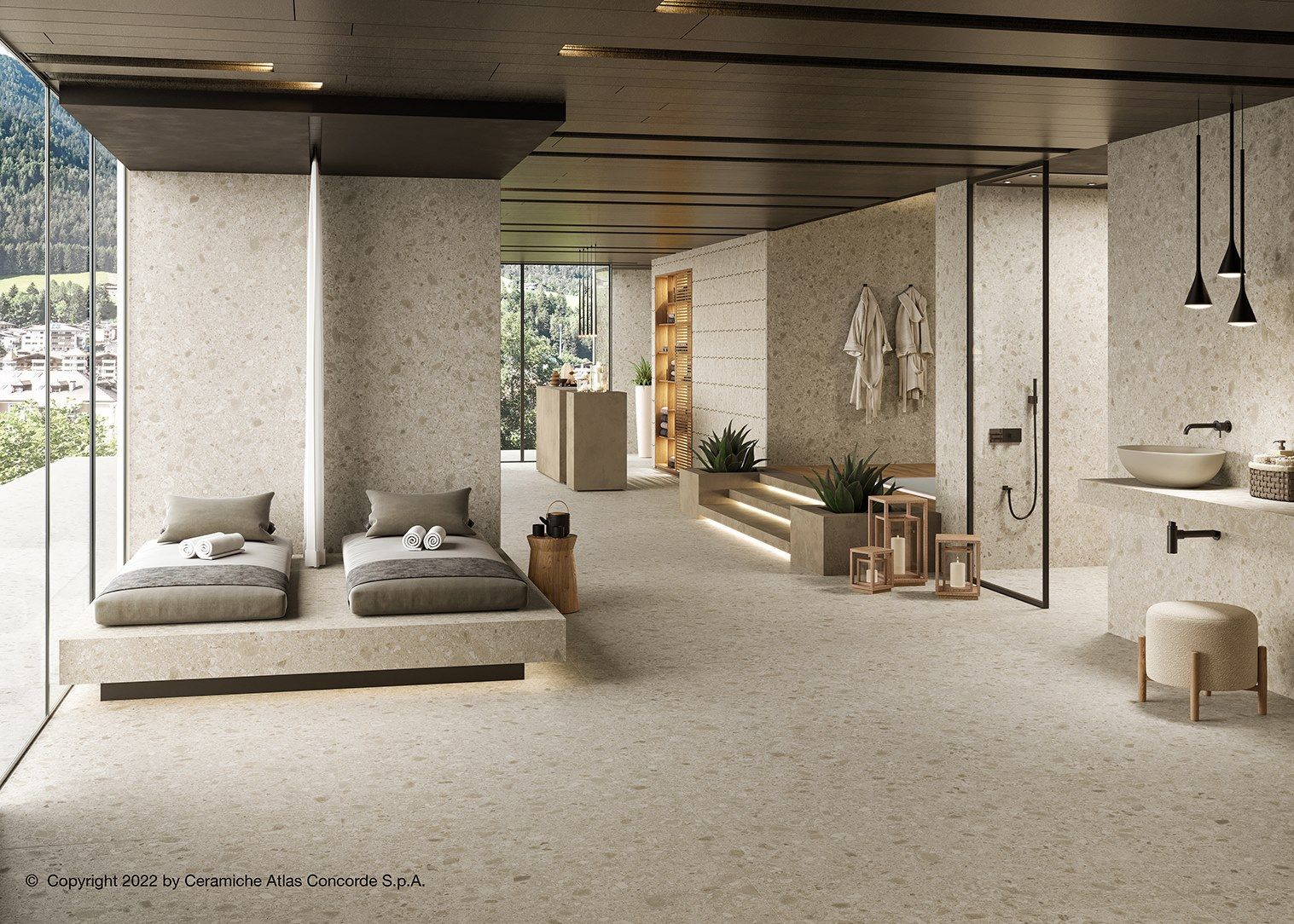 Пол / облицовка керамогранита с эффектом камня для внутреннего и наружного применения Atlas Concorde Boost Mix ARCH-00023665 - Вид №45